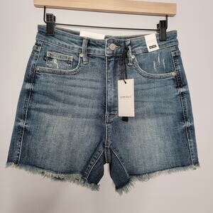 Judy Blue Medium Wash Denim Jean Shorts with Frayed Hem